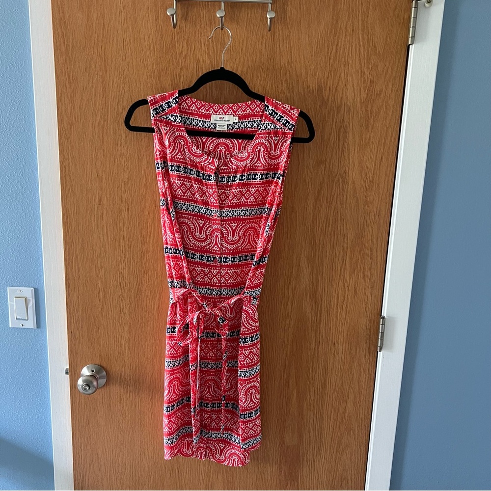 Vineyard Vines Red and Blue Patterned Dress
